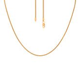 22k Yellow Gold Round Fox Fancy Cutting Chain measuring 1.5mm width x 18 inch length